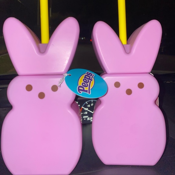 NWT PEEPS TUMBLER PURPLE with YELLOW STRAW - Picture 1 of 3